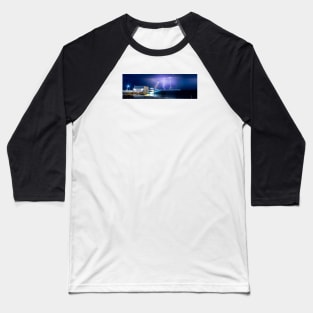 Busselton Jetty Lightning Baseball T-Shirt